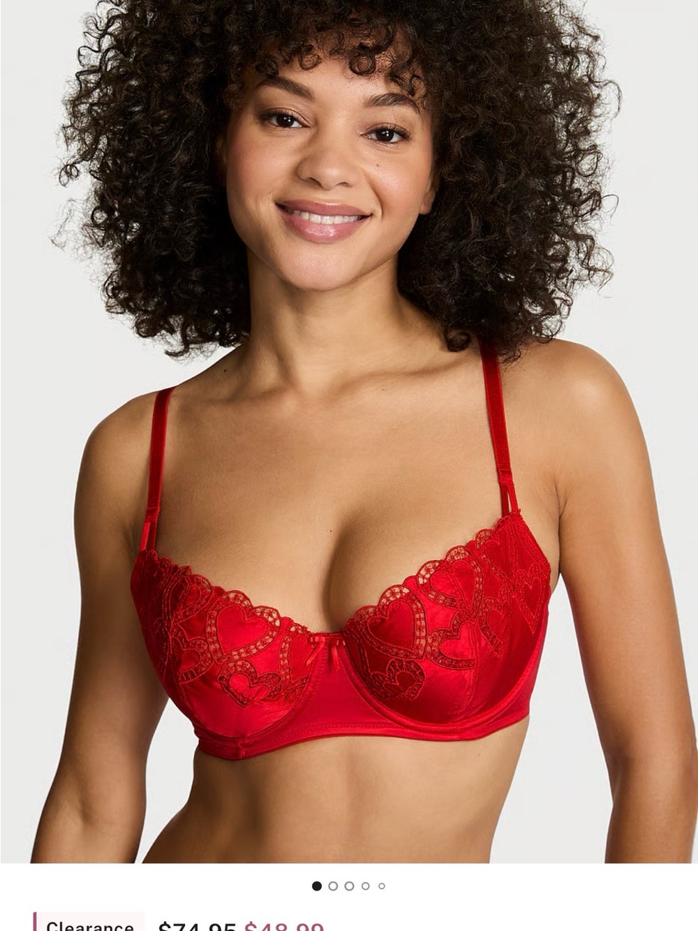 Victoria’s Secret Red silk Underwire Balconette Bra - Women Intimates 36C